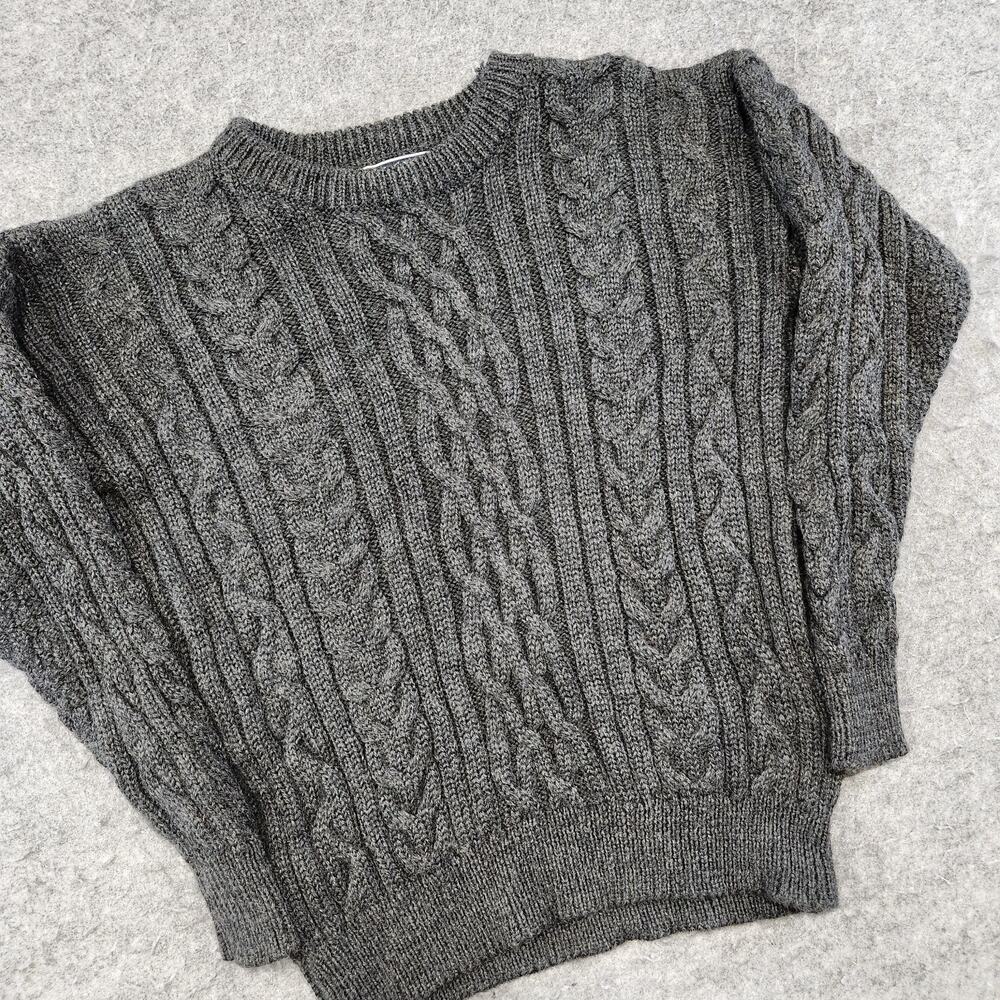 VTG WoolOvers Womens M Medium 100% Wool Cableknit Fisherman Pullover Sweater - Picture 2 of 13